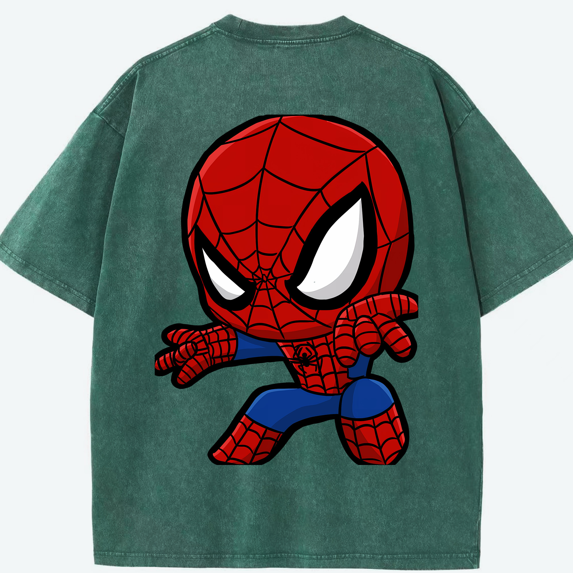 （画像用） Spider Man スパイダーマン 綿100% ヴィンテージ風 半袖Tシャツ（背面プリント）